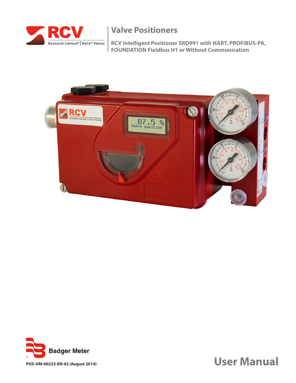 Badger Meter SRD/SRI Valve Positioners User Manual | 40 pages