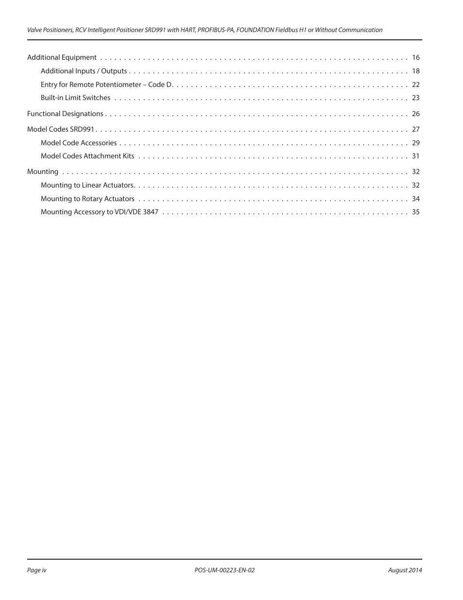 Badger Meter SRD/SRI Valve Positioners User Manual | Page 4 / 40