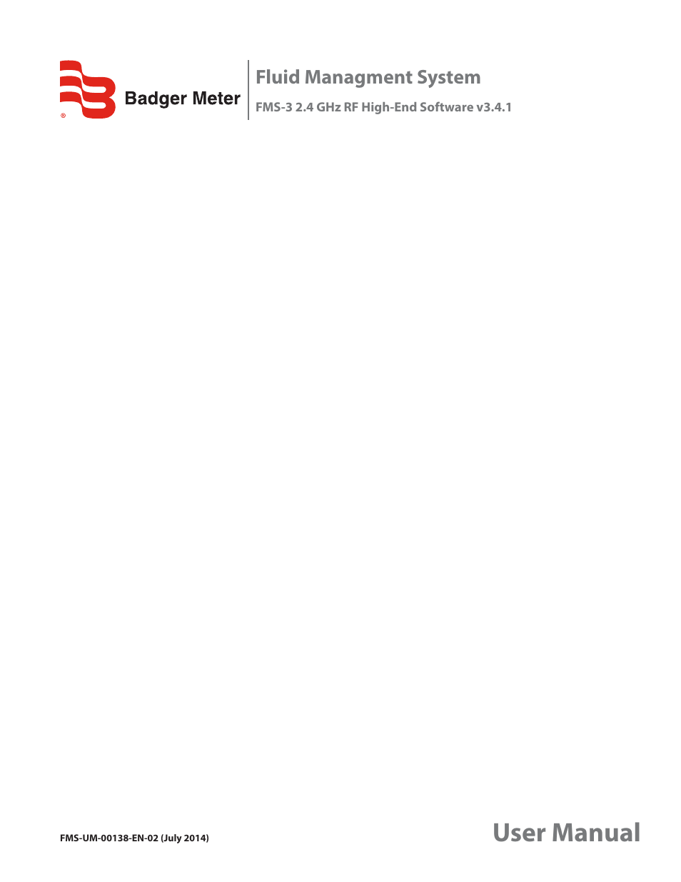 Badger Meter Fluid Management System User Manual | 60 pages