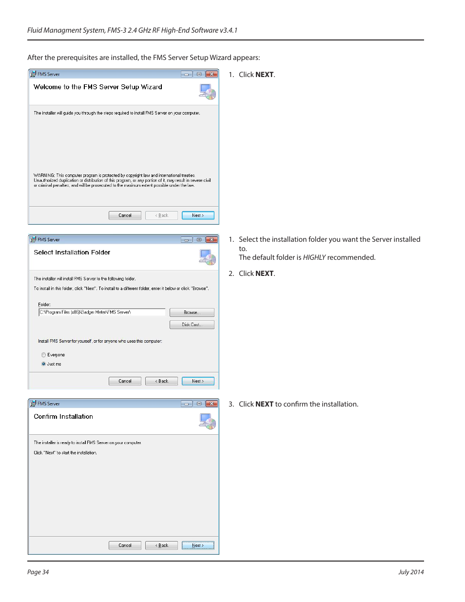 Badger Meter Fluid Management System User Manual | Page 34 / 60