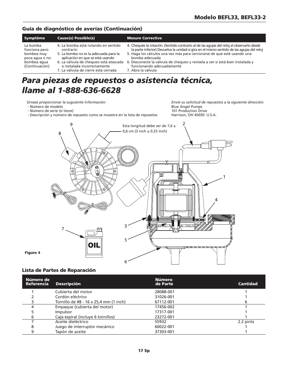 Blue Angel Pumps BEFL33-2 User Manual | Page 17 / 20