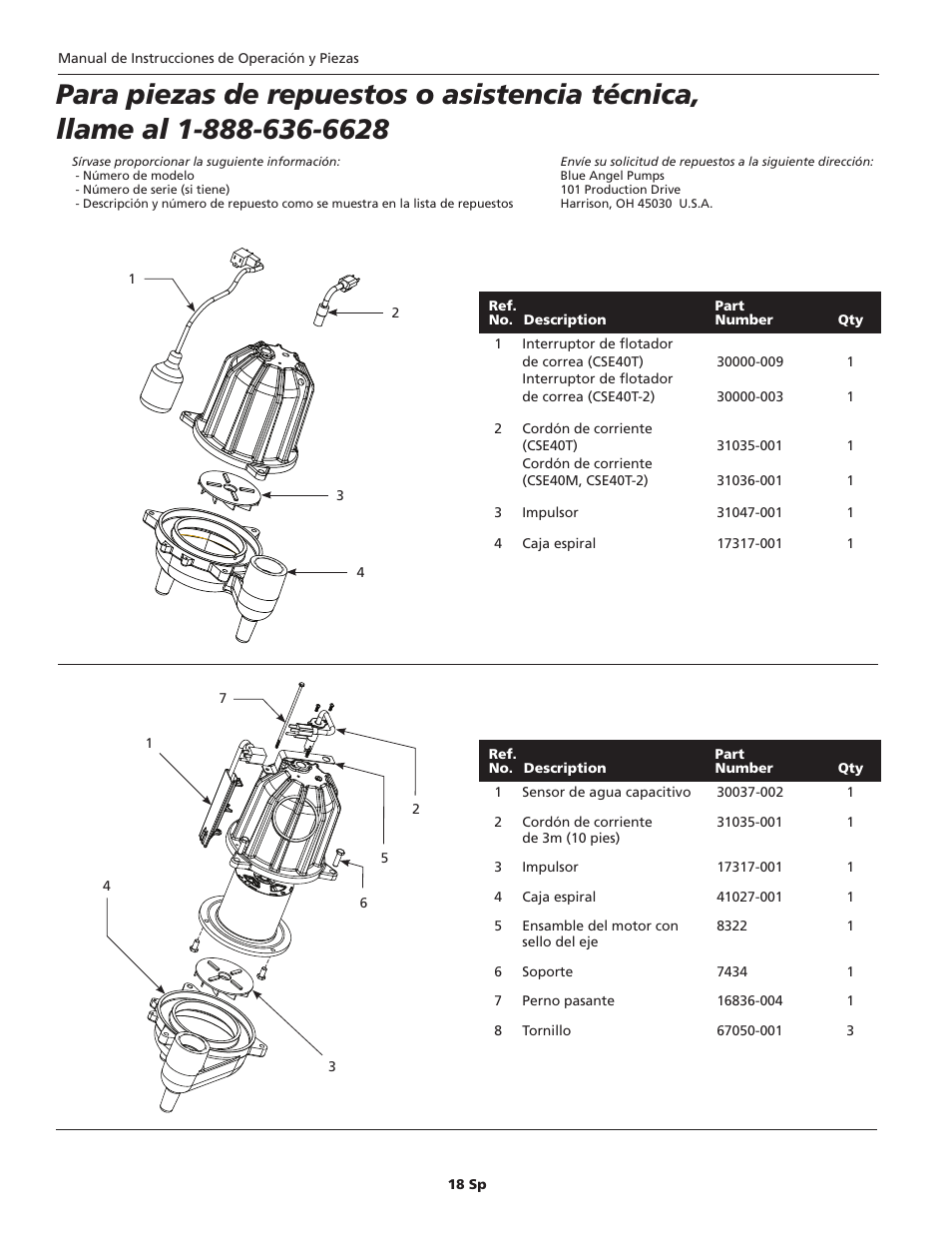 Blue Angel Pumps CSE40TODS User Manual | Page 18 / 20