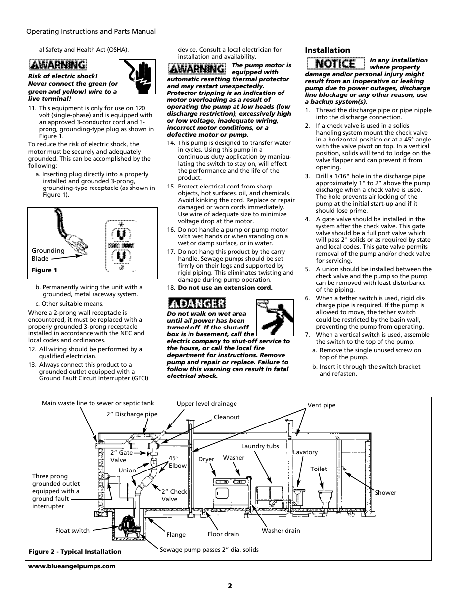 Blue Angel Pumps BEF75T-2 User Manual | Page 2 / 4