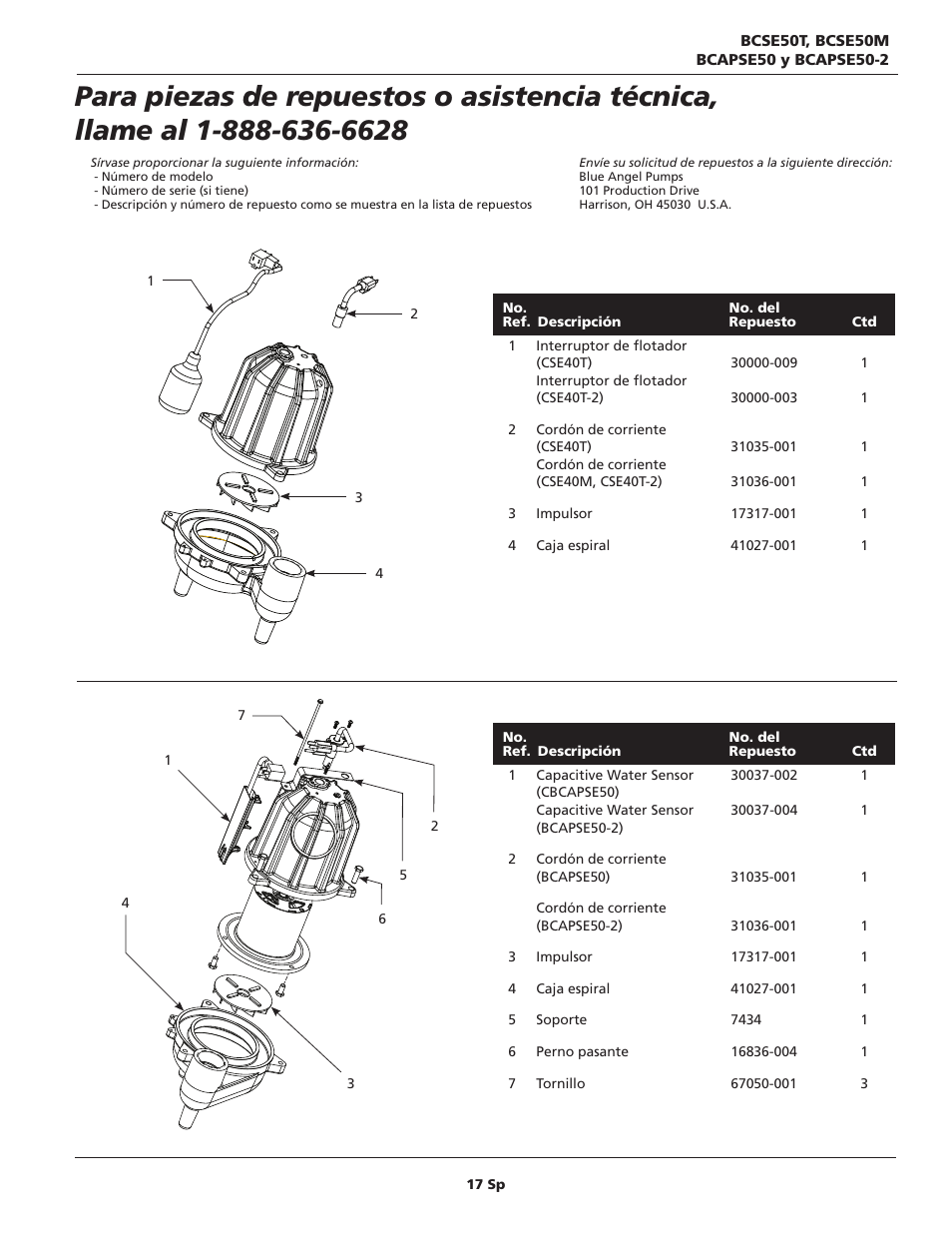 Blue Angel Pumps BCAPSE50ODS User Manual | Page 17 / 20