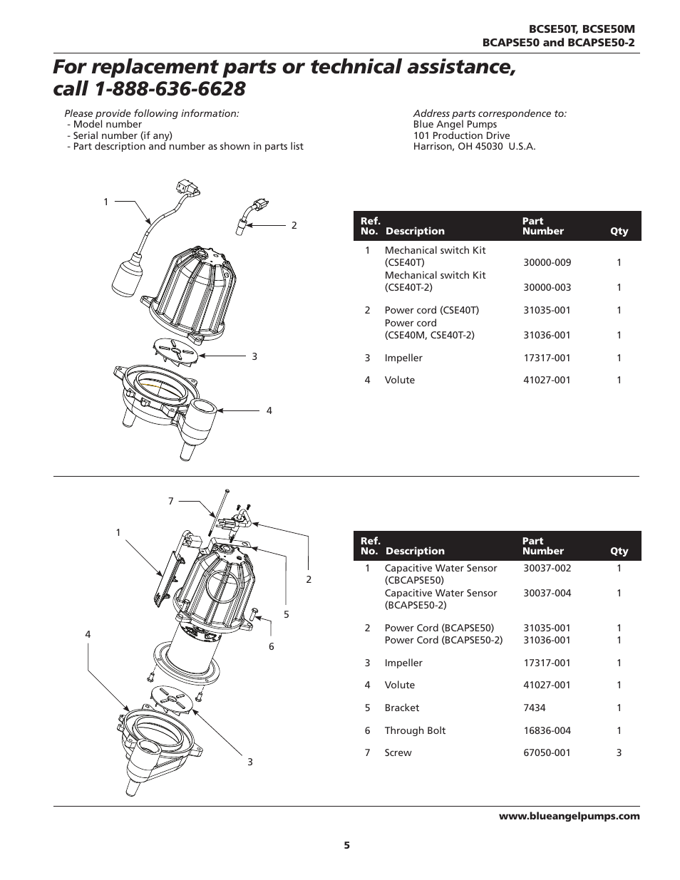 Blue Angel Pumps BCAPSE50ODS User Manual | Page 5 / 20