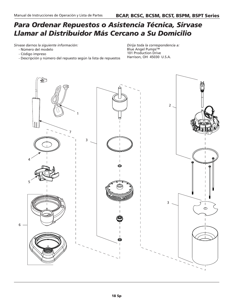 Blue Angel Pumps BCST50 User Manual | Page 18 / 20