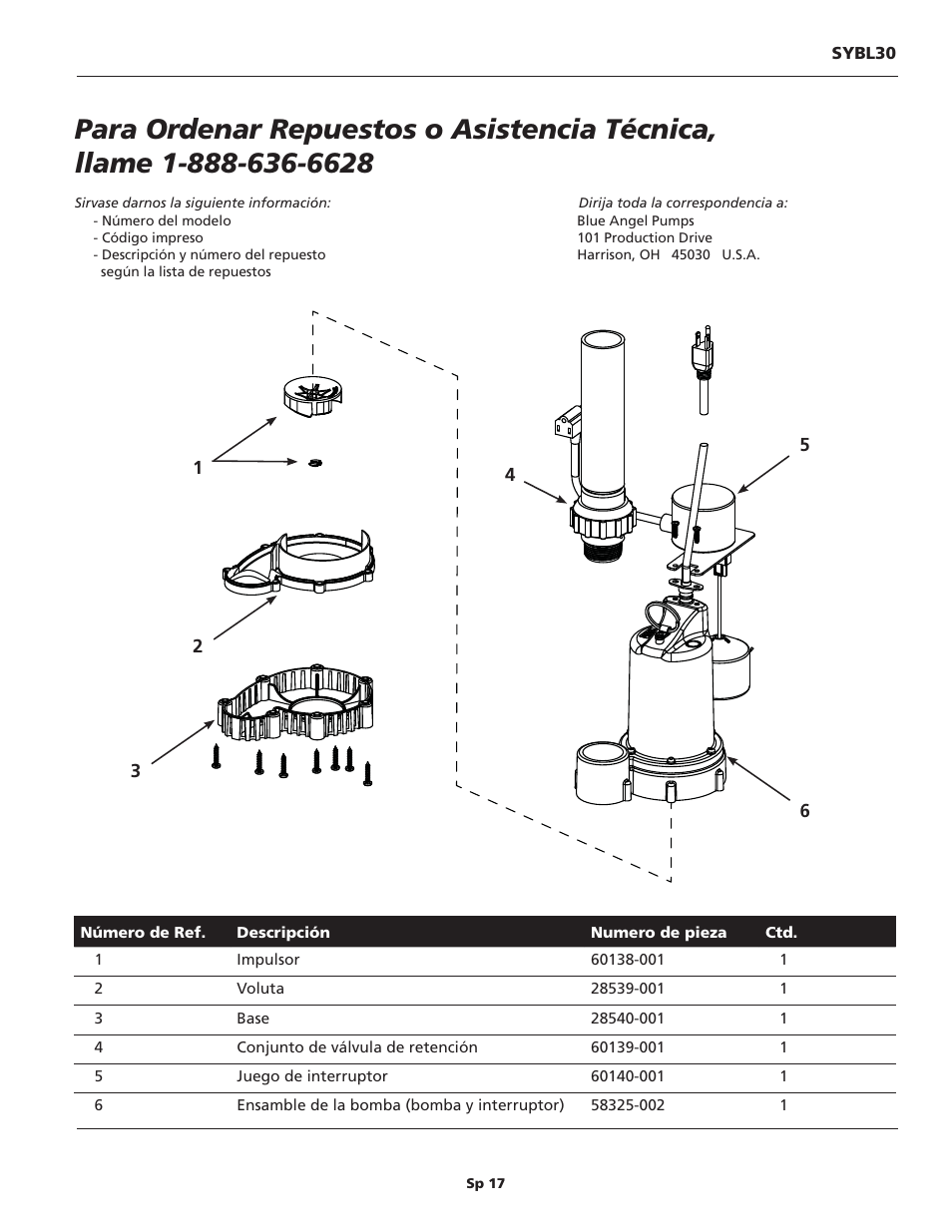 Blue Angel Pumps SYBL30 User Manual | Page 17 / 20