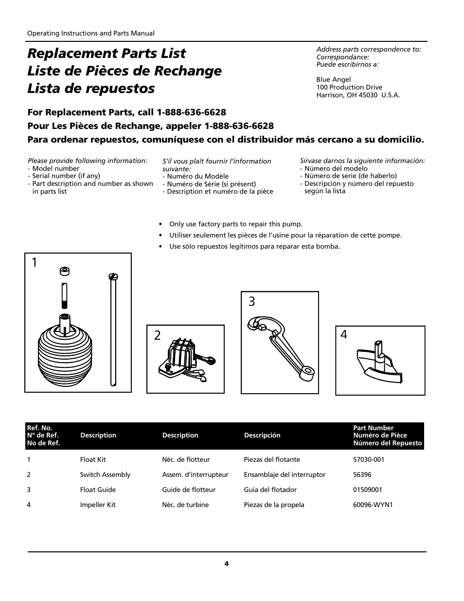 Blue Angel Pumps BTU30 User Manual | Page 4 / 12