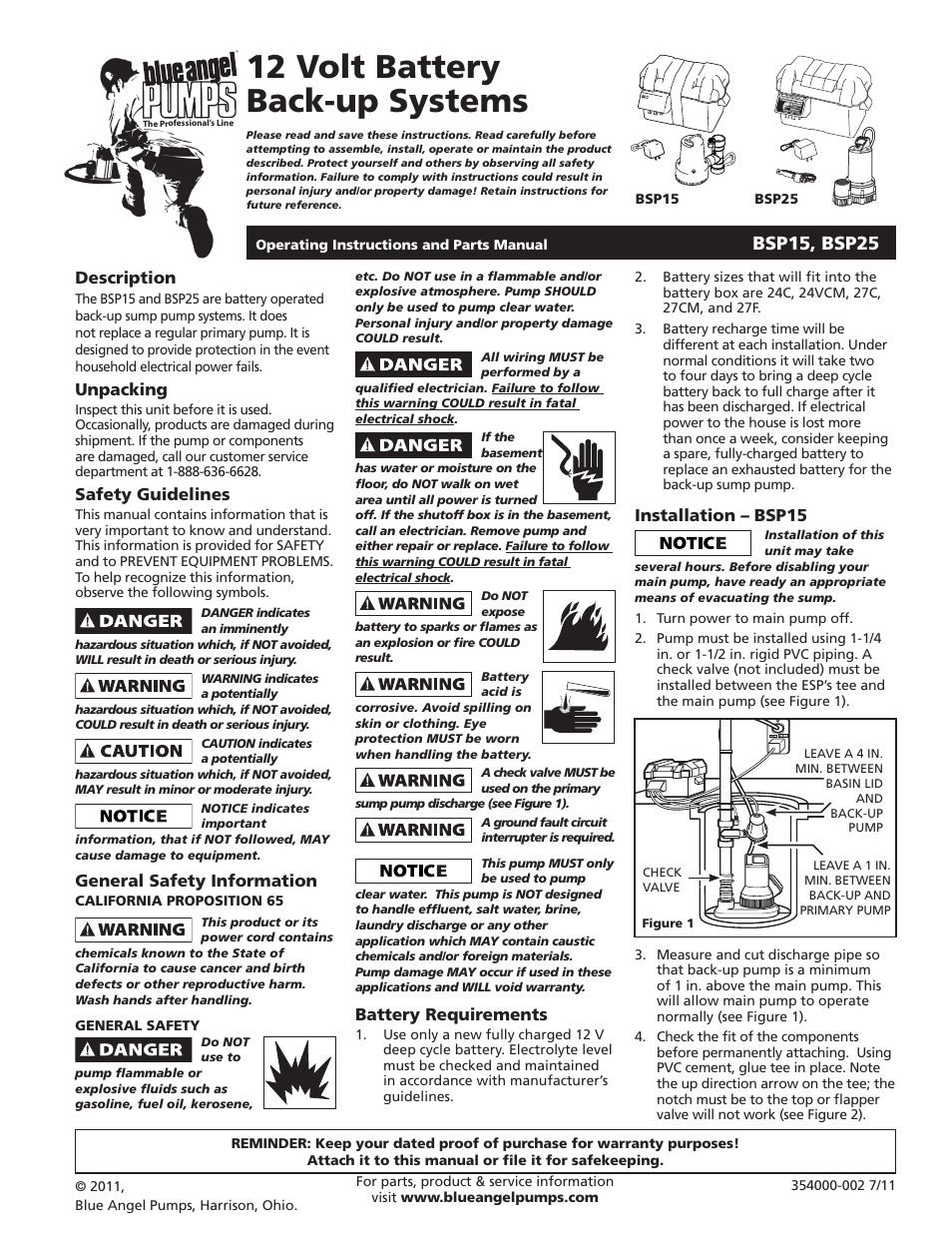 Blue Angel Pumps BSSF20 User Manual | 20 pages