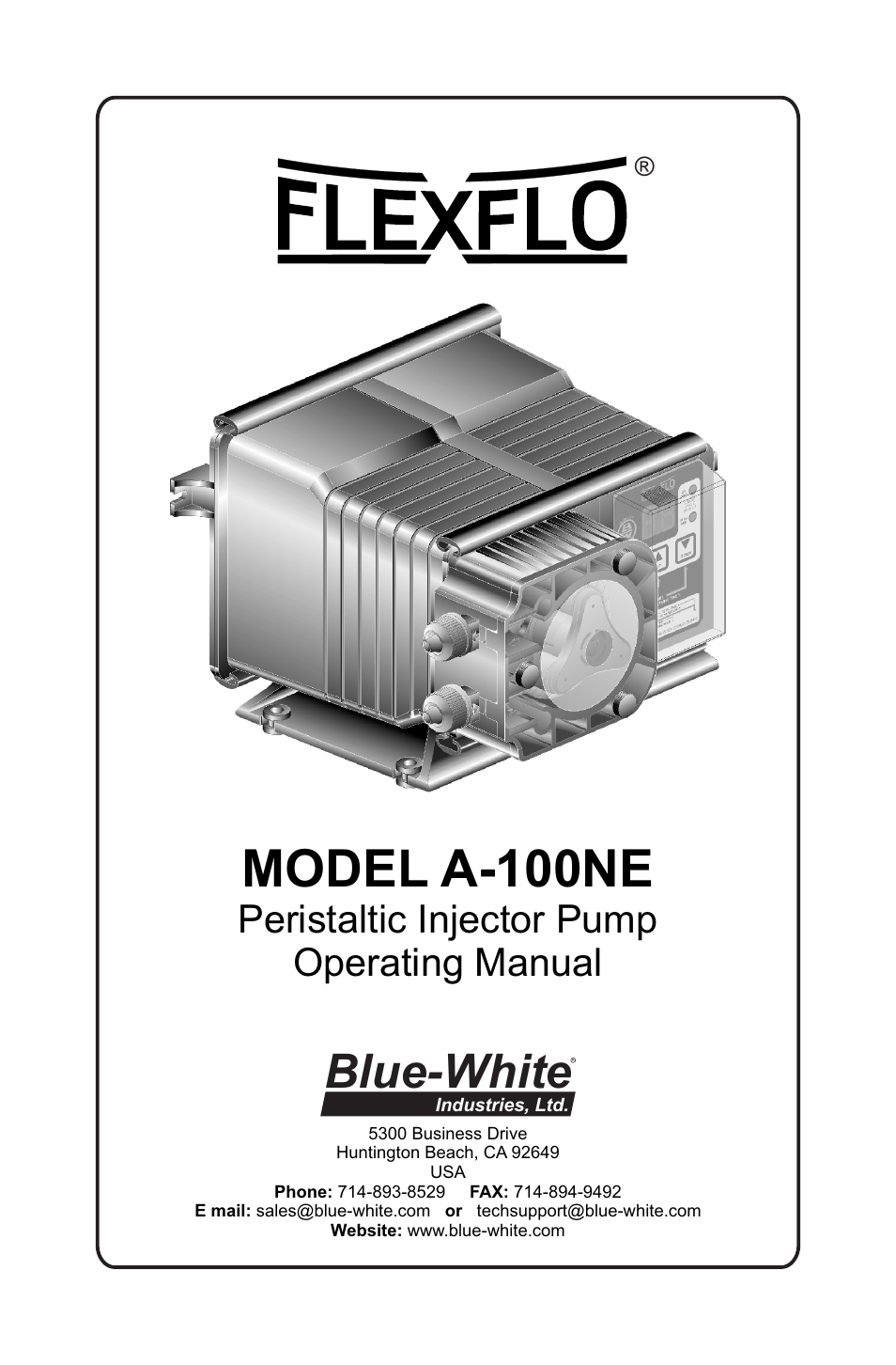 Blue-White A-100N FLEXFLO Peristaltic Pump User Manual | 28 pages