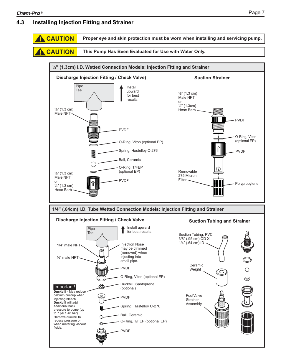 Caution | Blue-White CHEM-PRO C3 ProSeries Diaphragm Pump User Manual | Page 7 / 24