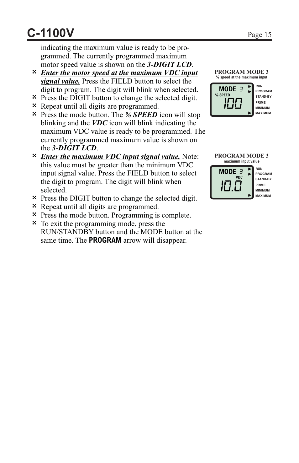 C-1100v | Blue-White C-1100 CHEM-FEED Diaphragm Pump User Manual | Page 15 / 28