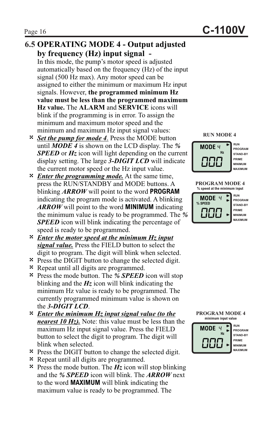 C-1100v, Page 16 | Blue-White C-1100 CHEM-FEED Diaphragm Pump User Manual | Page 16 / 28