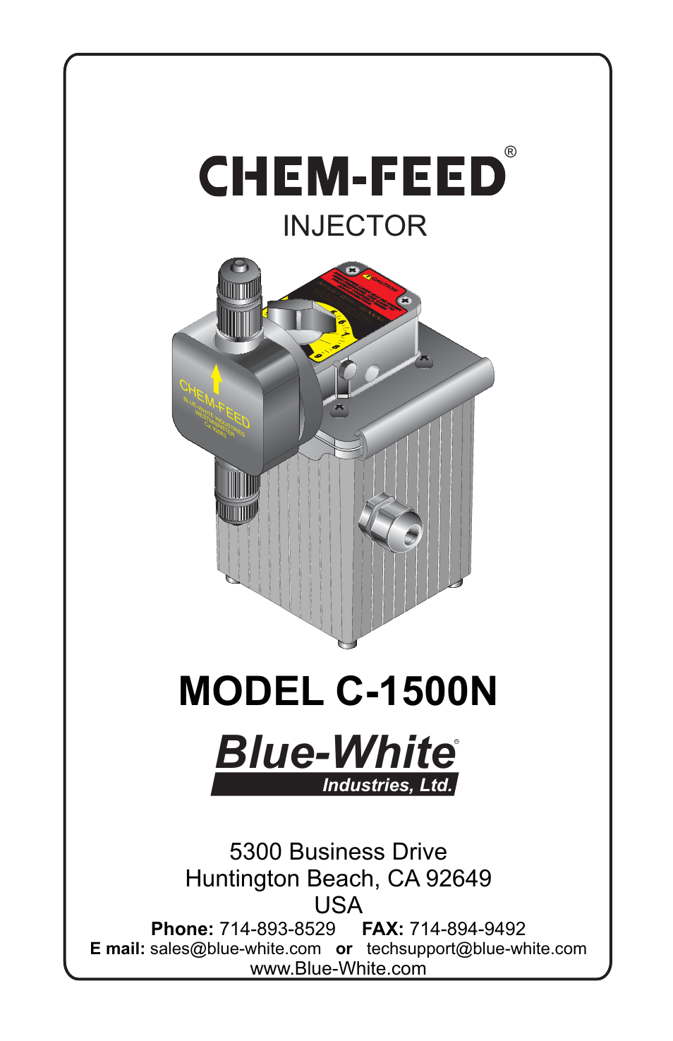 Blue-White C-1500N CHEM-FEED Diaphragm Pump User Manual | 14 pages