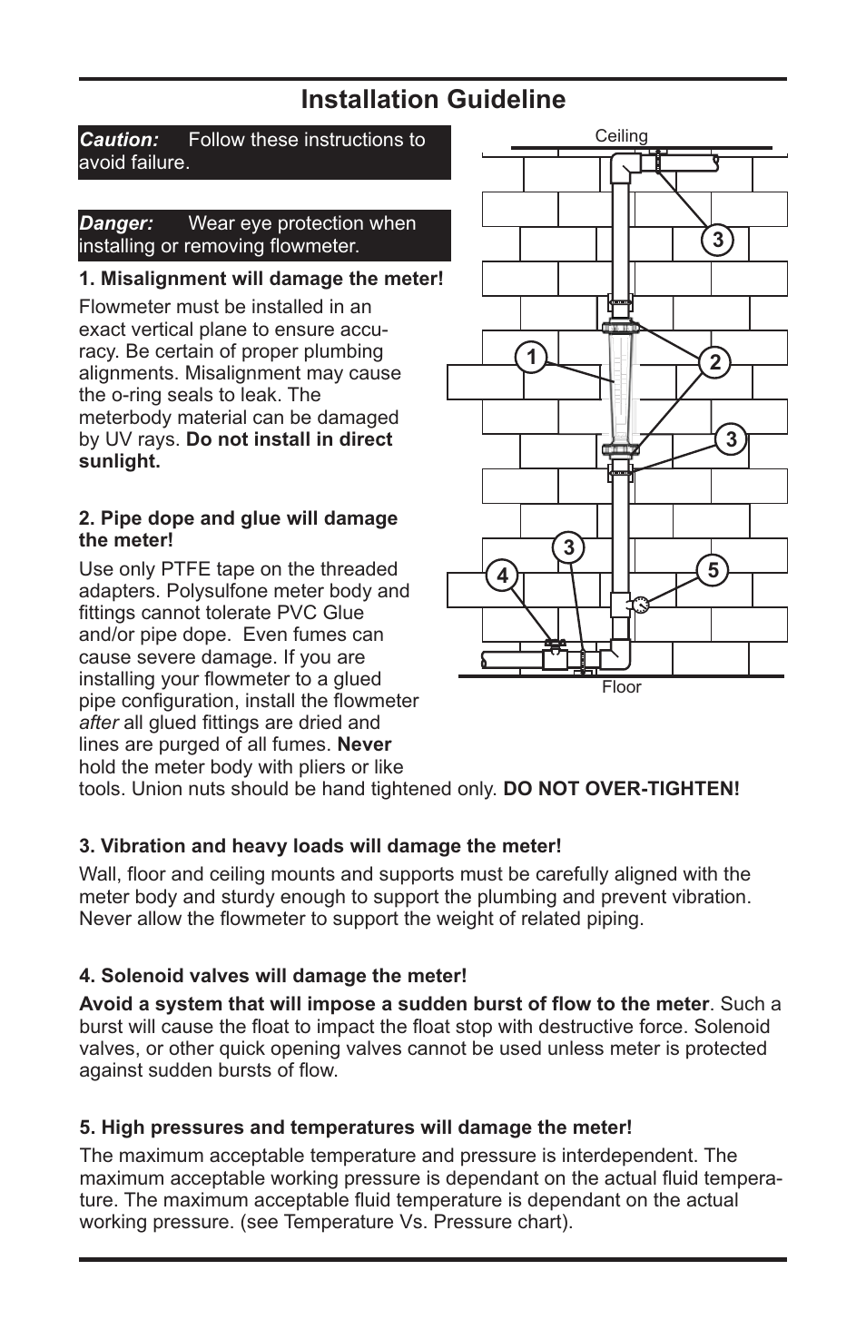 Installation guideline | Blue-White F-450N Polysulfone Molded User Manual | Page 2 / 8