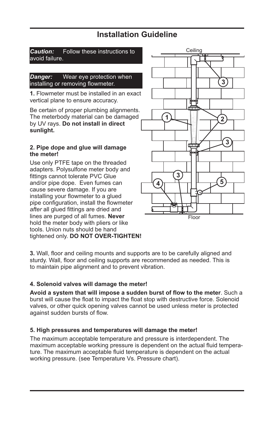 Installation guideline | Blue-White F-462 Polysulfone Molded User Manual | Page 2 / 4