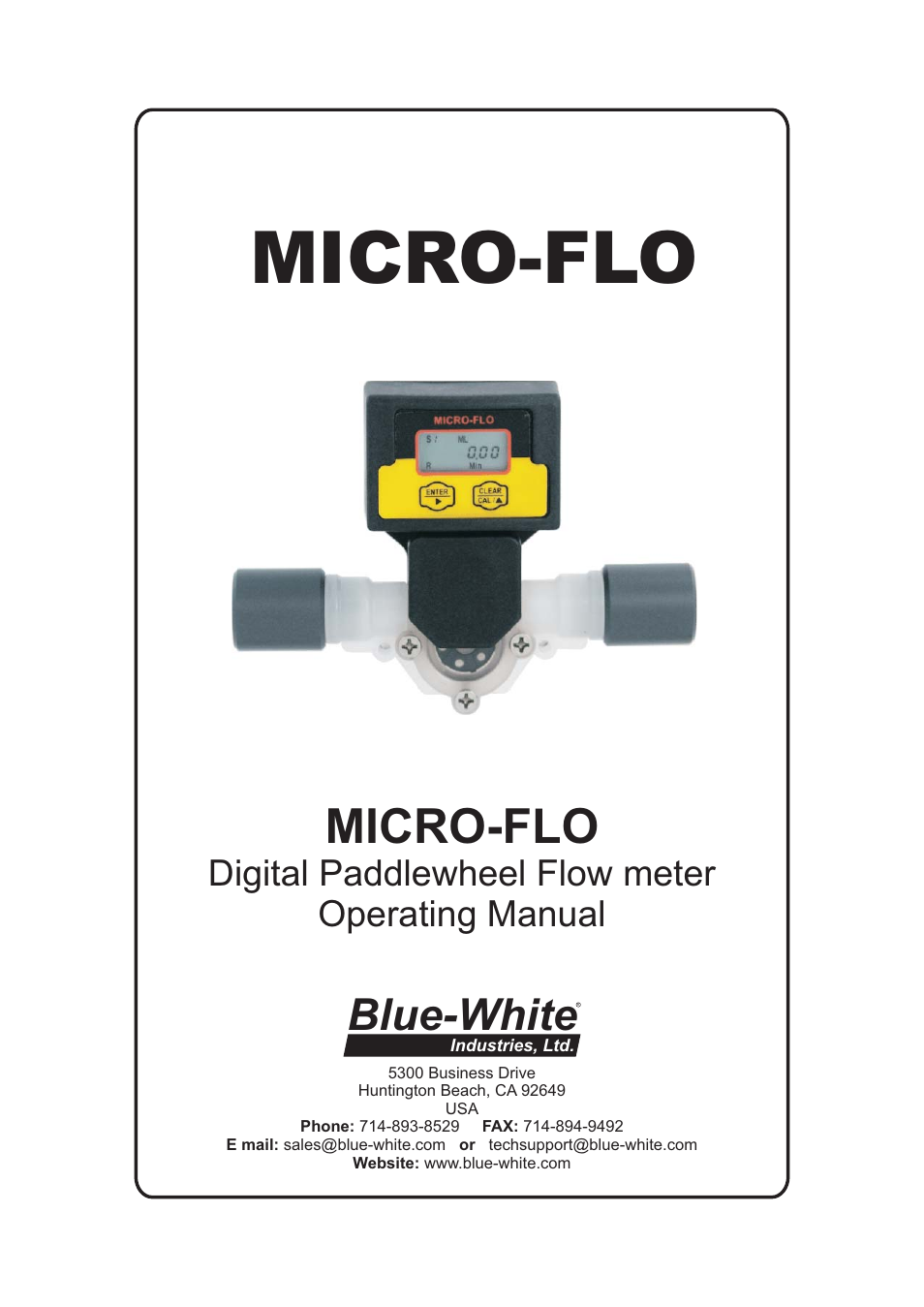 Blue-White Micro-Flo User Manual | 14 pages