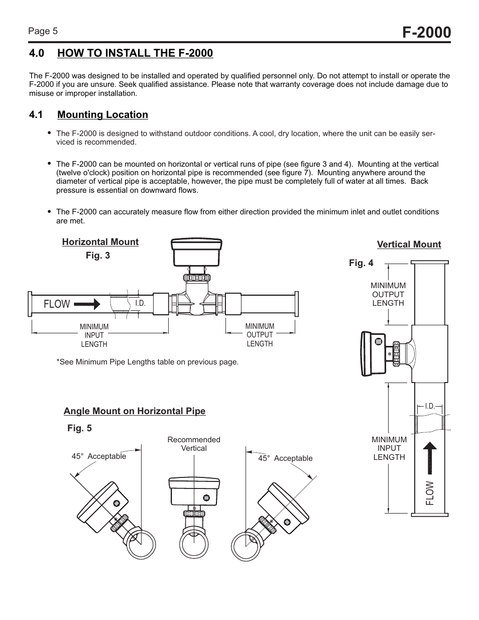F-2000, Flow | Blue-White F-2000 – Pipe Fittings User Manual | Page 5 / 12