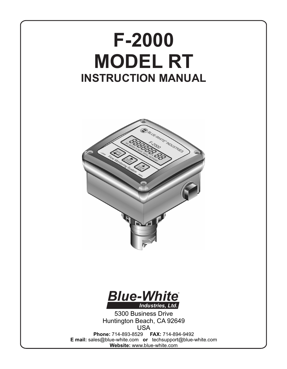 Blue-White F-2000 – Sensor User Manual | 22 pages