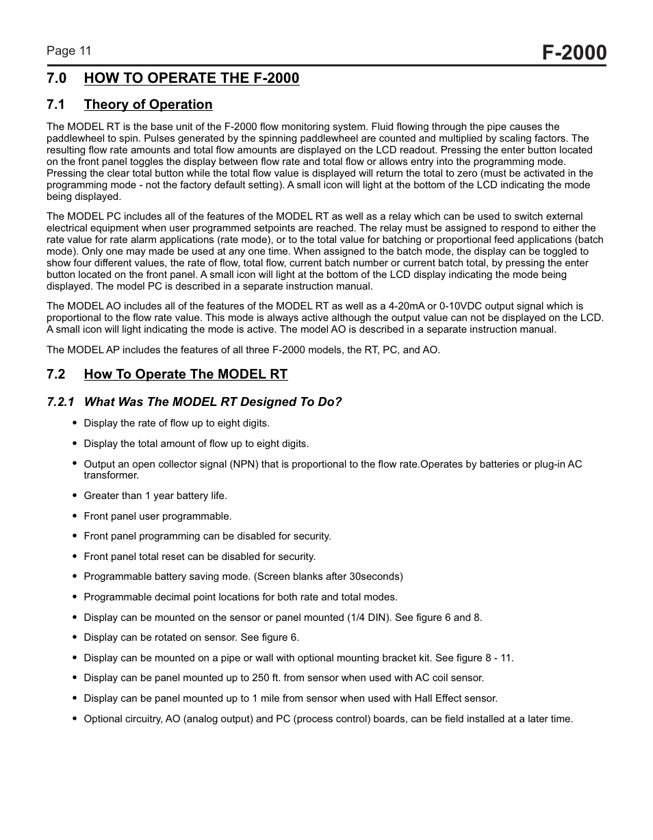 F-2000 | Blue-White F-2000 – Sensor User Manual | Page 11 / 22