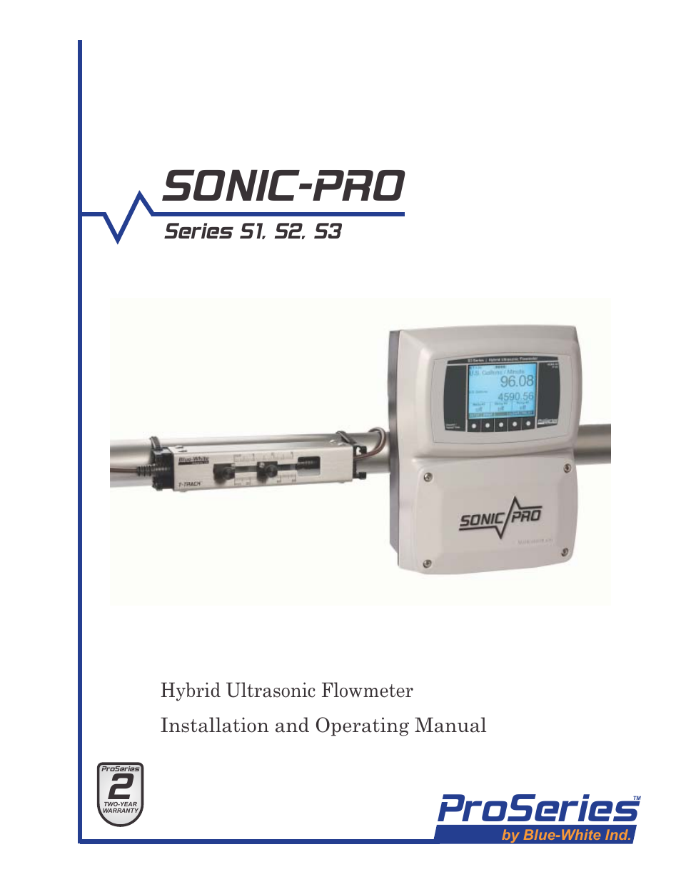 Blue-White Sonic-Pro Hybrid Ultrasonic Flowmeters User Manual | 74 pages