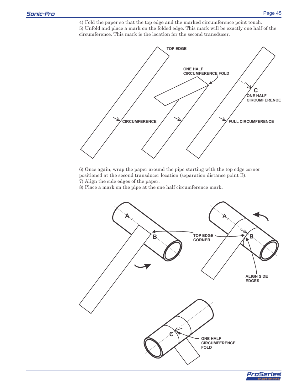 Proseries, Sonic-pro, Ab c | Blue-White Sonic-Pro Hybrid Ultrasonic Flowmeters User Manual | Page 45 / 74