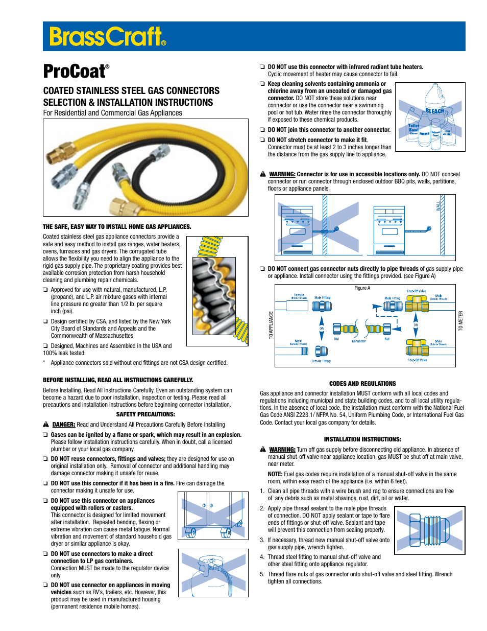 BrassCraft Gas Fitting User Manual | 2 pages