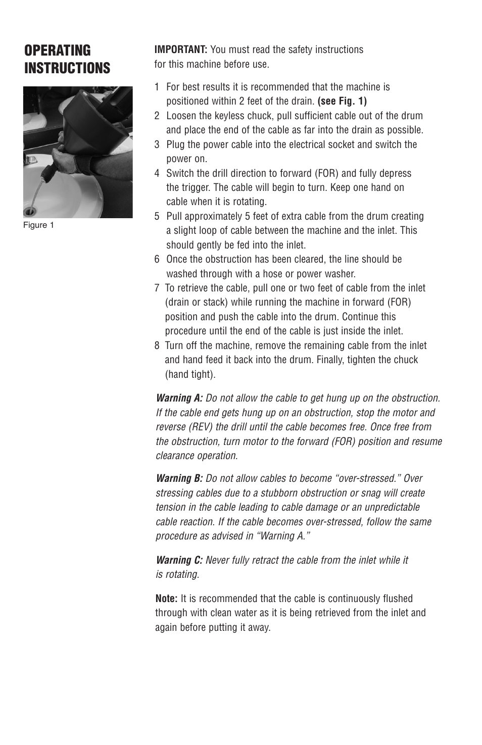 Operating instructions | BrassCraft 110ES Series User Manual | Page 4 / 6