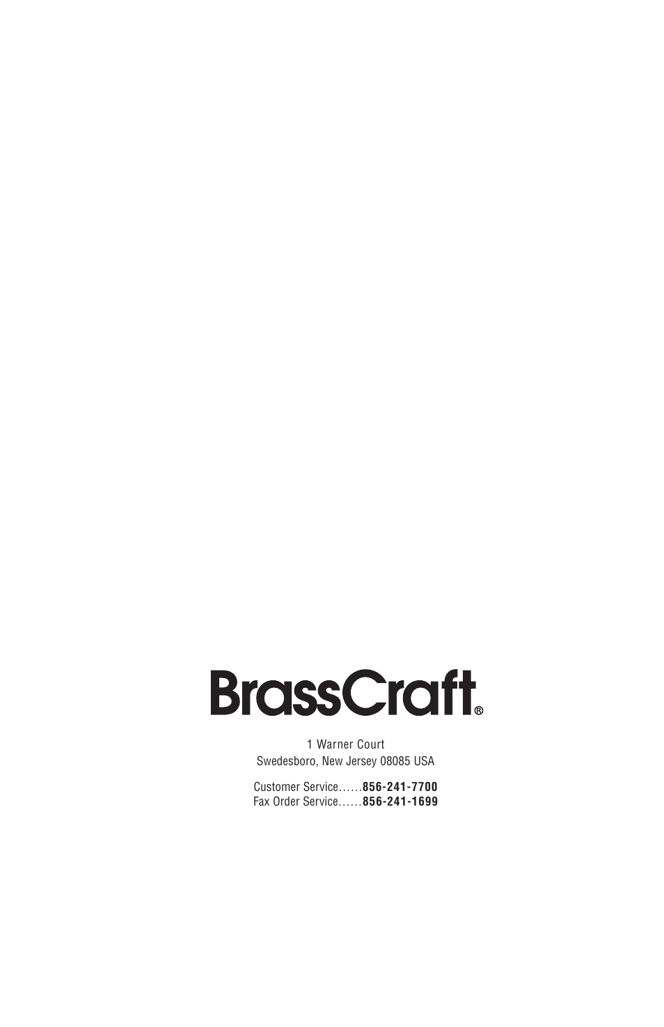 BrassCraft 110ES Series User Manual | Page 6 / 6