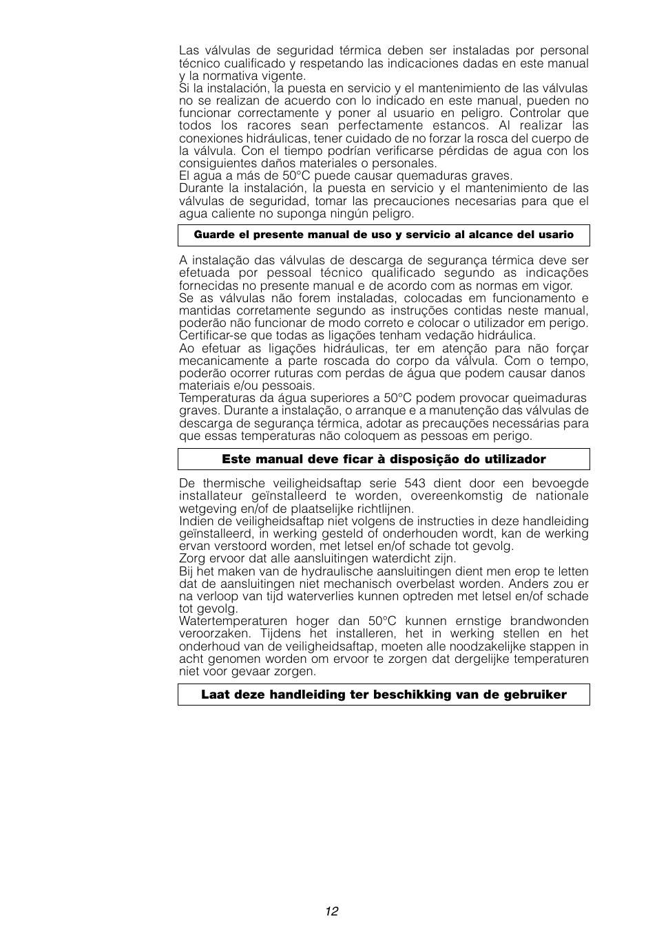 Caleffi 543 User Manual | Page 12 / 12