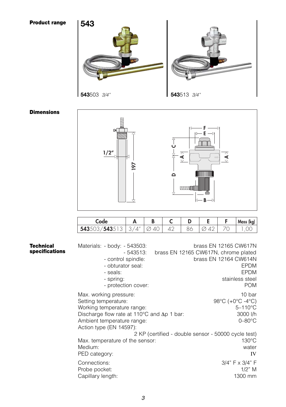 Caleffi 543 User Manual | Page 3 / 12