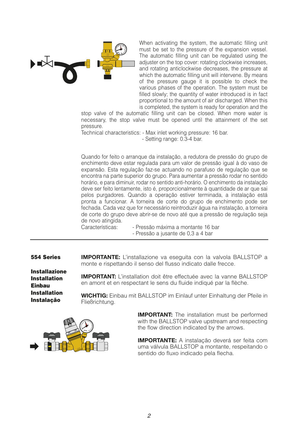 Caleffi 554 User Manual | Page 2 / 4