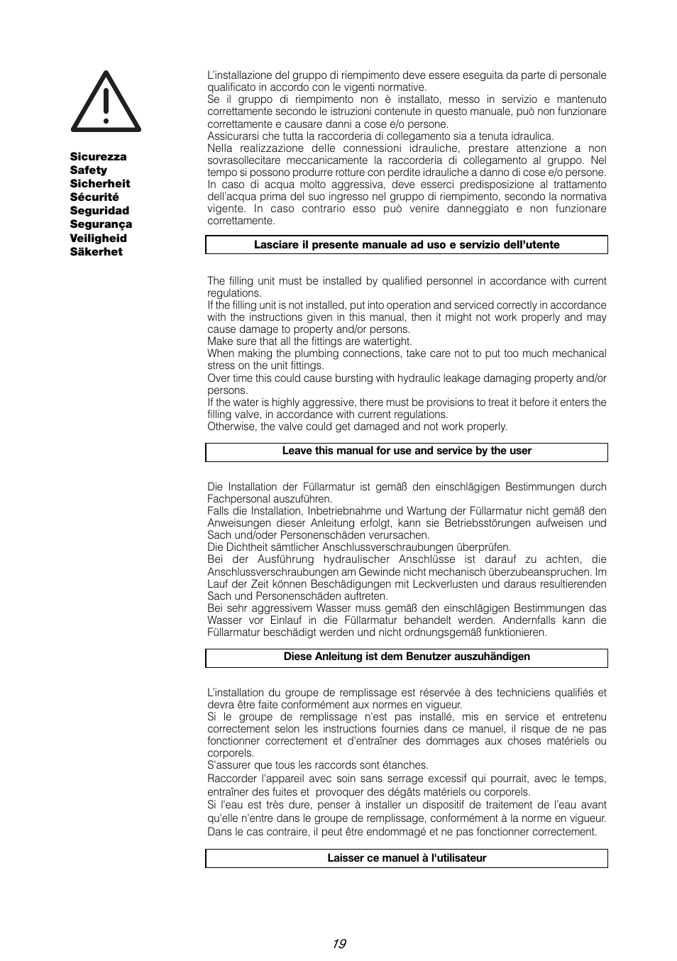 Caleffi 574 User Manual | Page 19 / 20