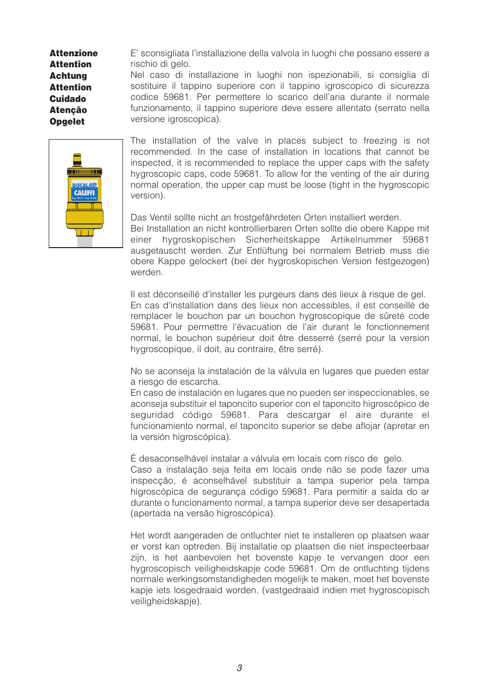 Caleffi 551 User Manual | Page 3 / 6
