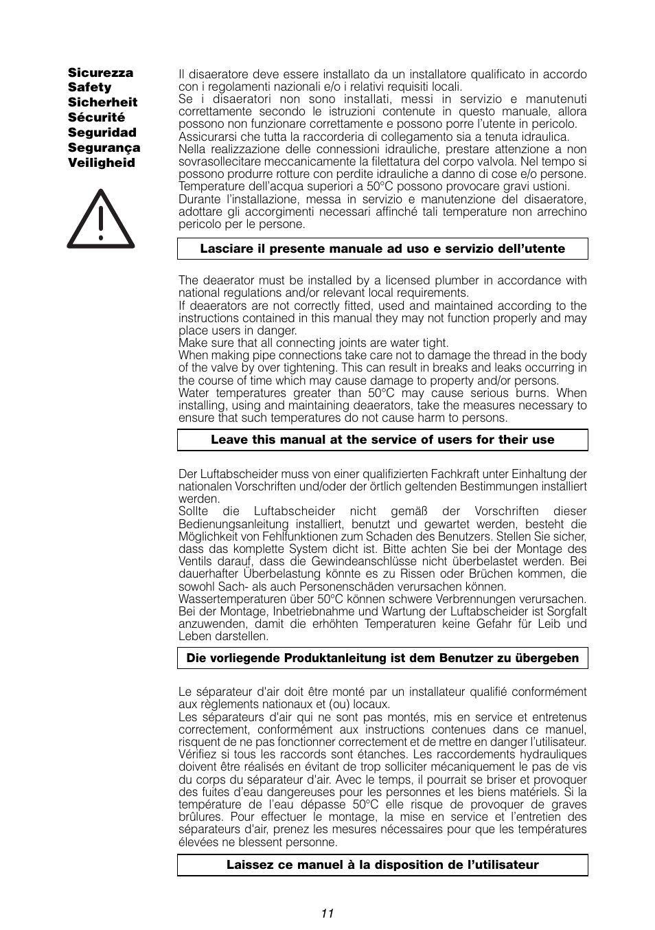 Caleffi 551 User Manual | Page 11 / 12