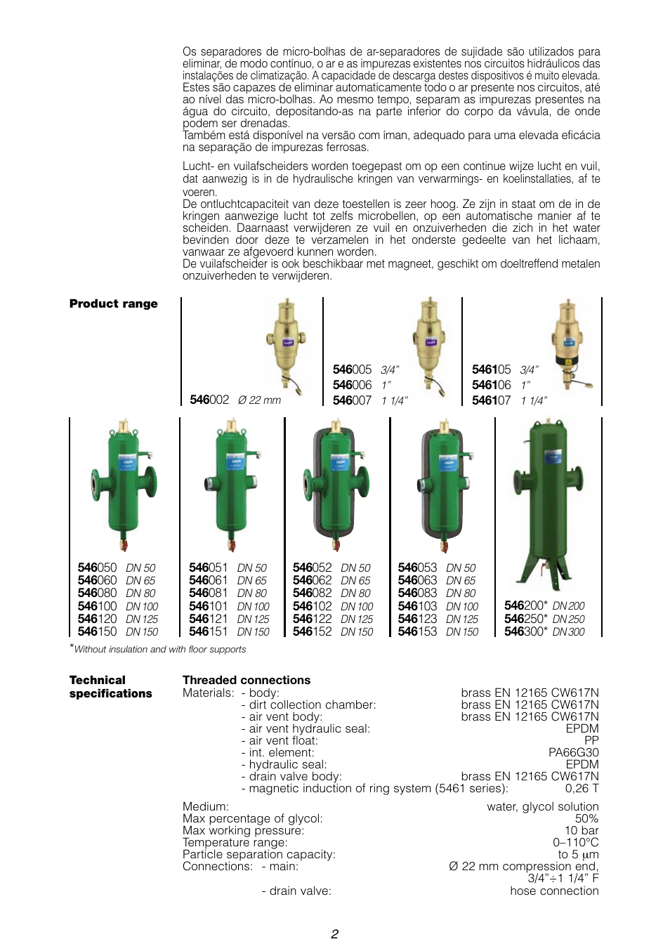Caleffi 546 User Manual | Page 2 / 12