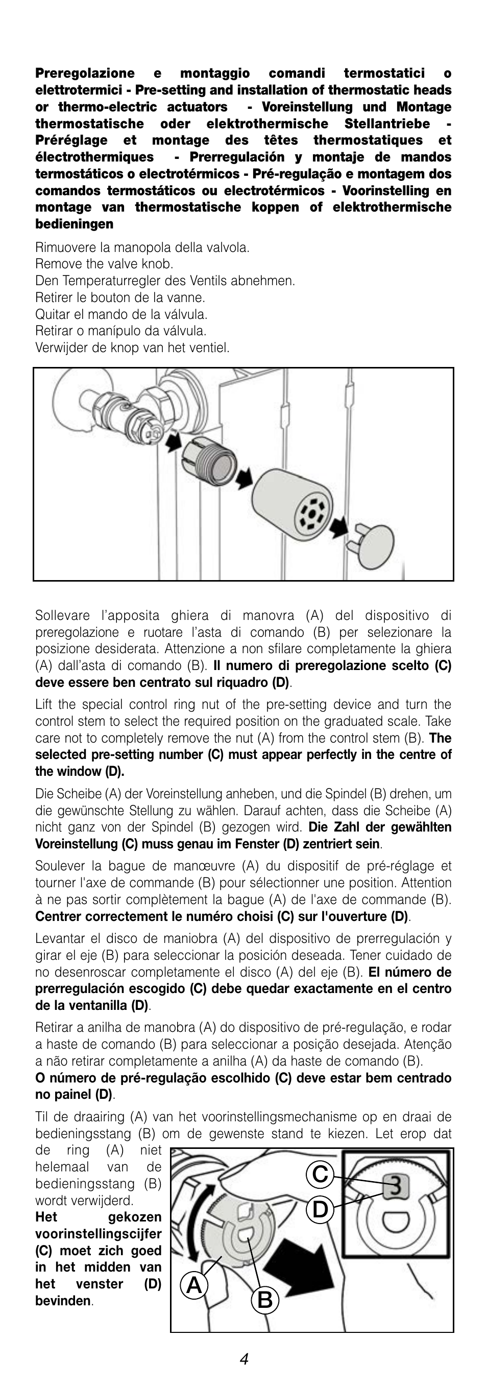 Ab c d | Caleffi 202 User Manual | Page 4 / 6