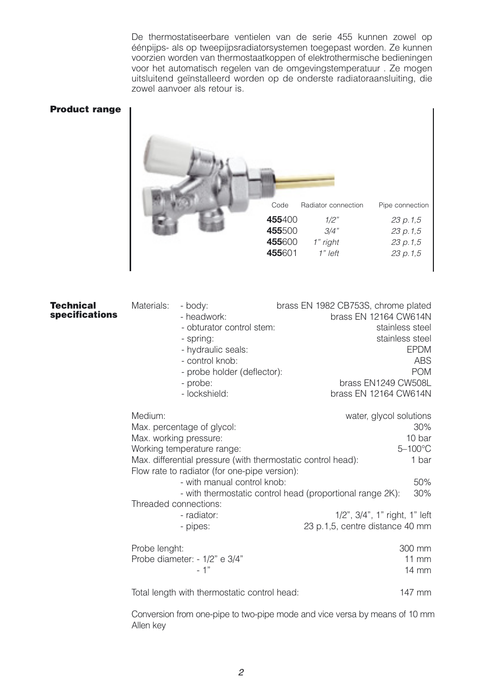Caleffi 455 User Manual | Page 2 / 16