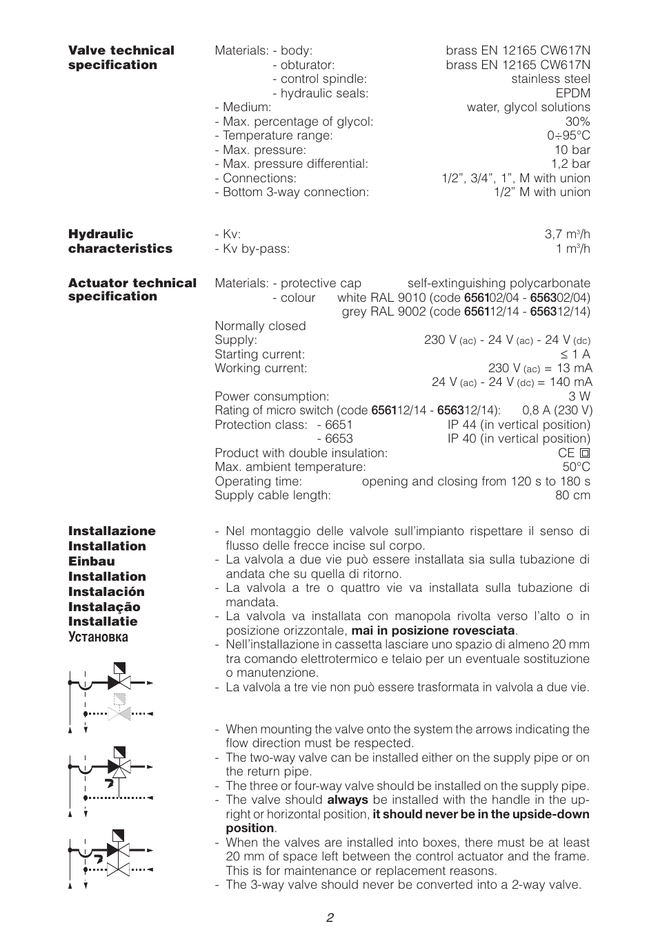 Caleffi 678 User Manual | Page 2 / 10