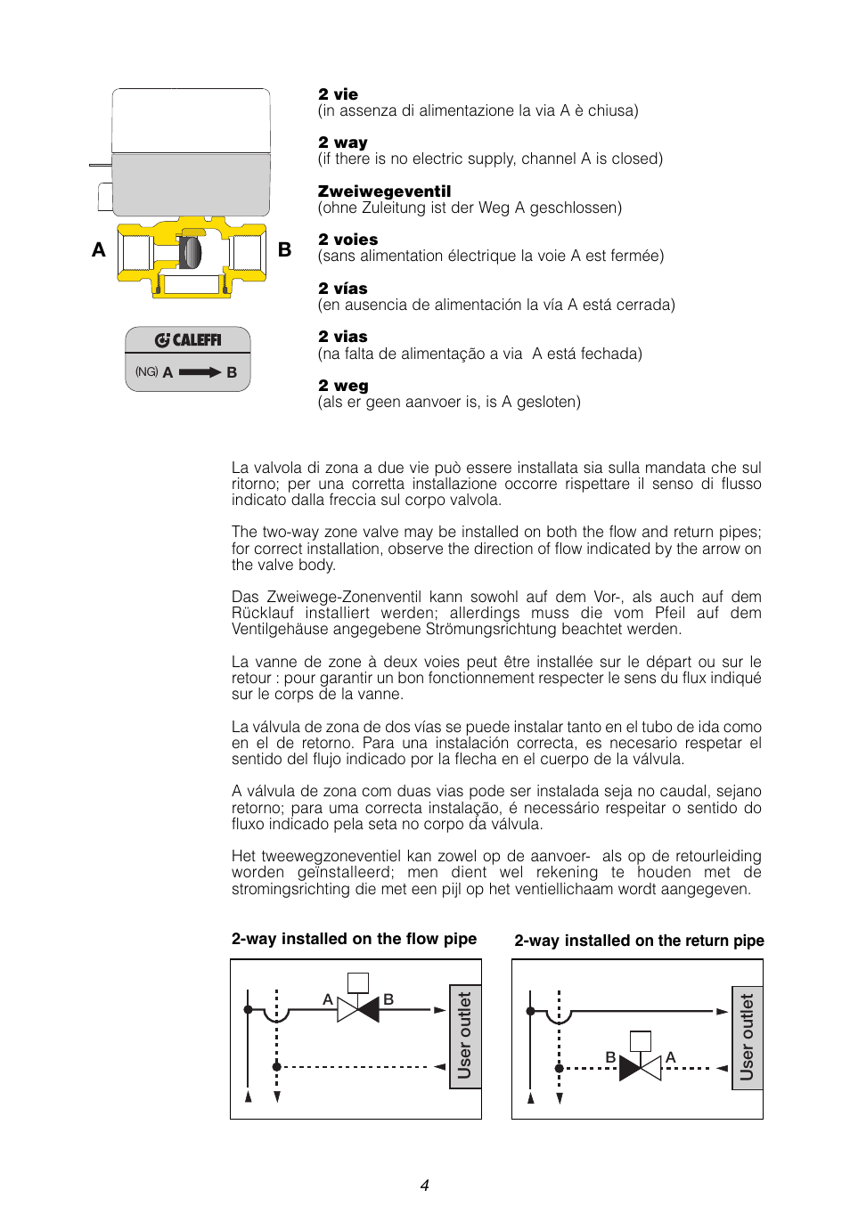 Caleffi 643 Z-ONE User Manual | Page 4 / 12