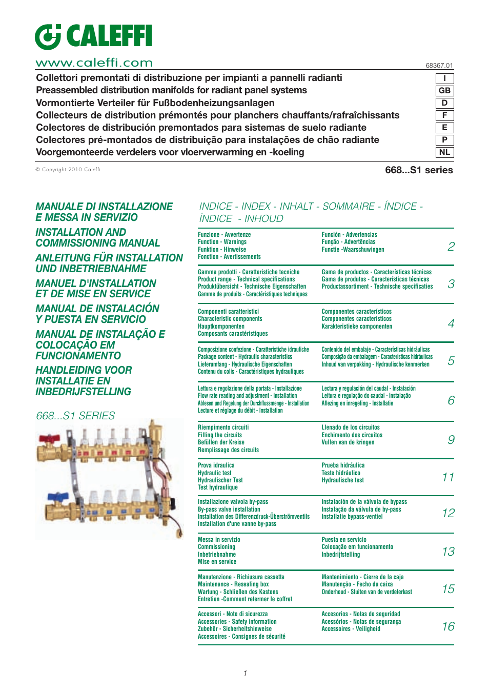 Caleffi 668...S1 User Manual | 16 pages