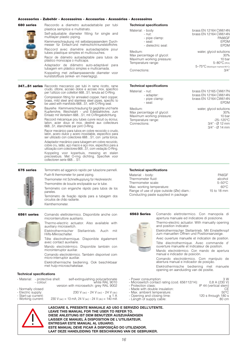 Caleffi 668...S1 User Manual | Page 16 / 16