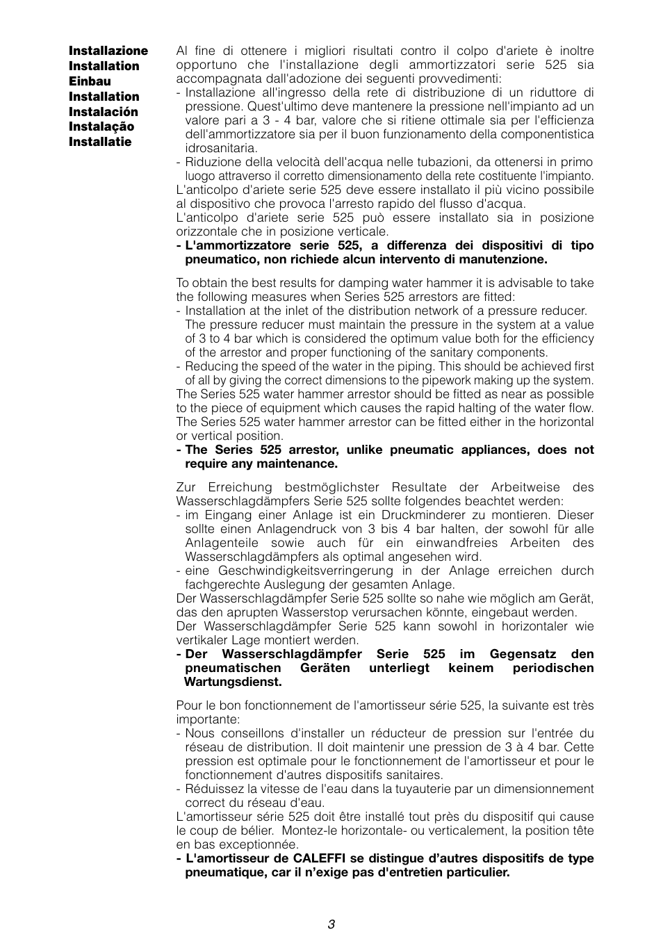 Caleffi 525 User Manual | Page 3 / 12