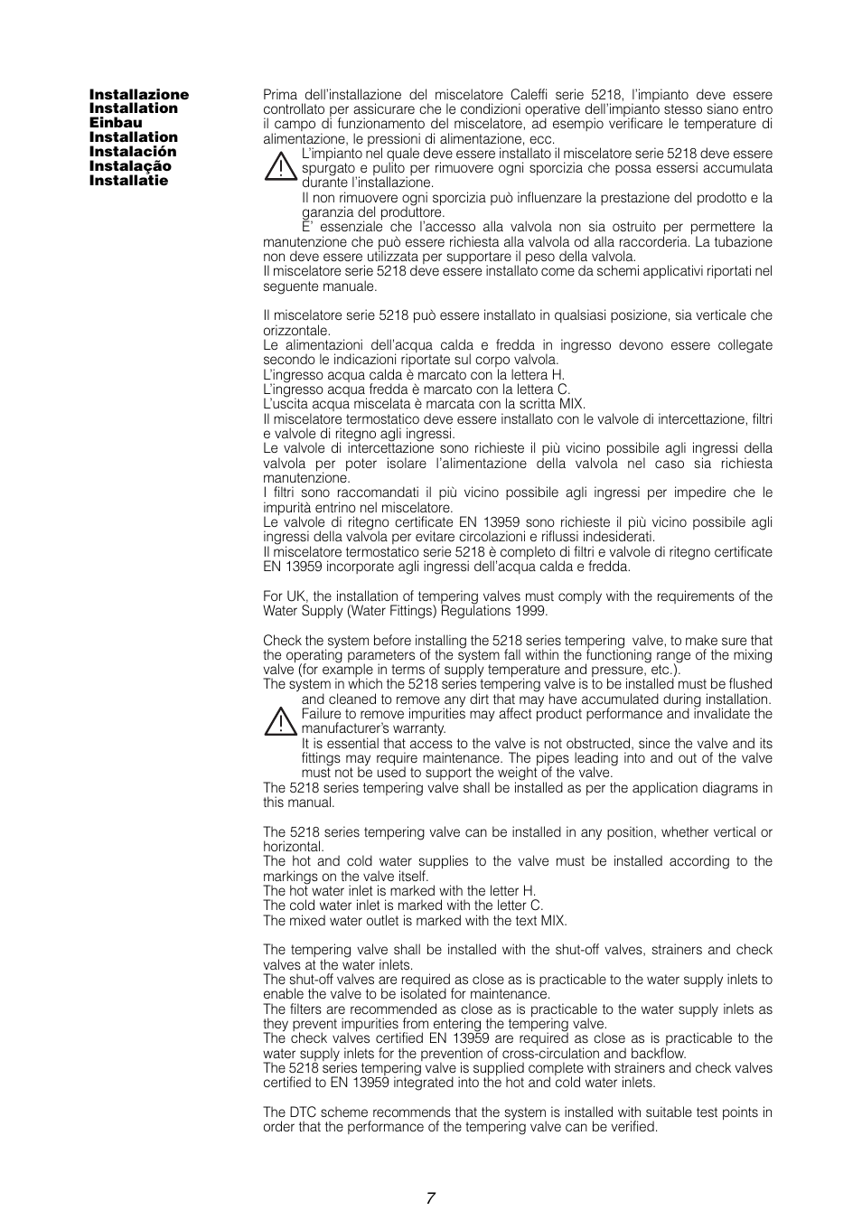 Caleffi 5218 User Manual | Page 7 / 24