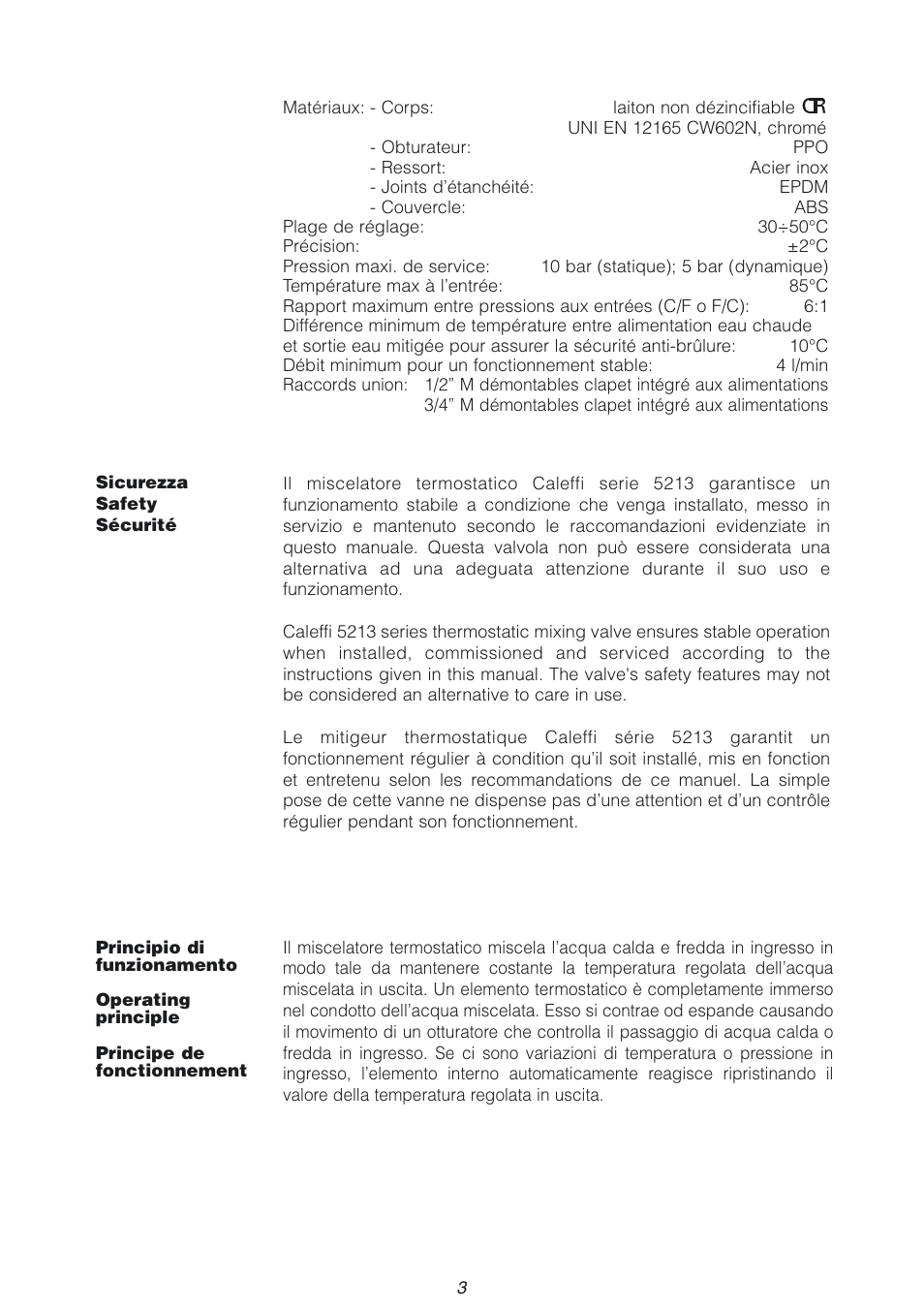 Caleffi 5213 User Manual | Page 3 / 16