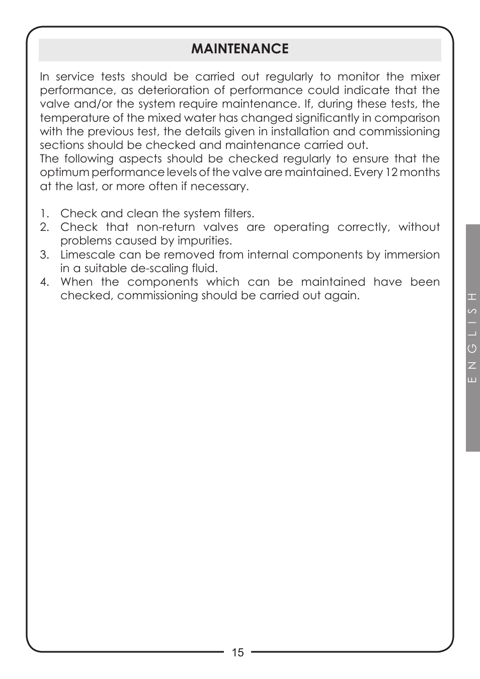 Maintenance | Caleffi 524 User Manual | Page 15 / 24