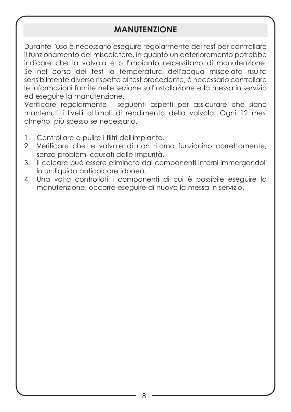 Manutenzione | Caleffi 524 User Manual | Page 8 / 24