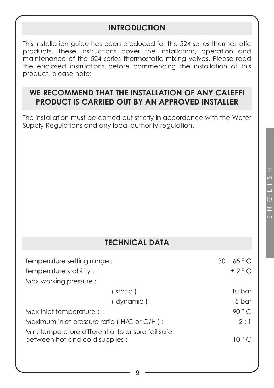 Caleffi 524 User Manual | Page 9 / 24