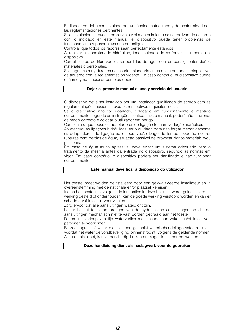 Caleffi 603 User Manual | Page 12 / 12