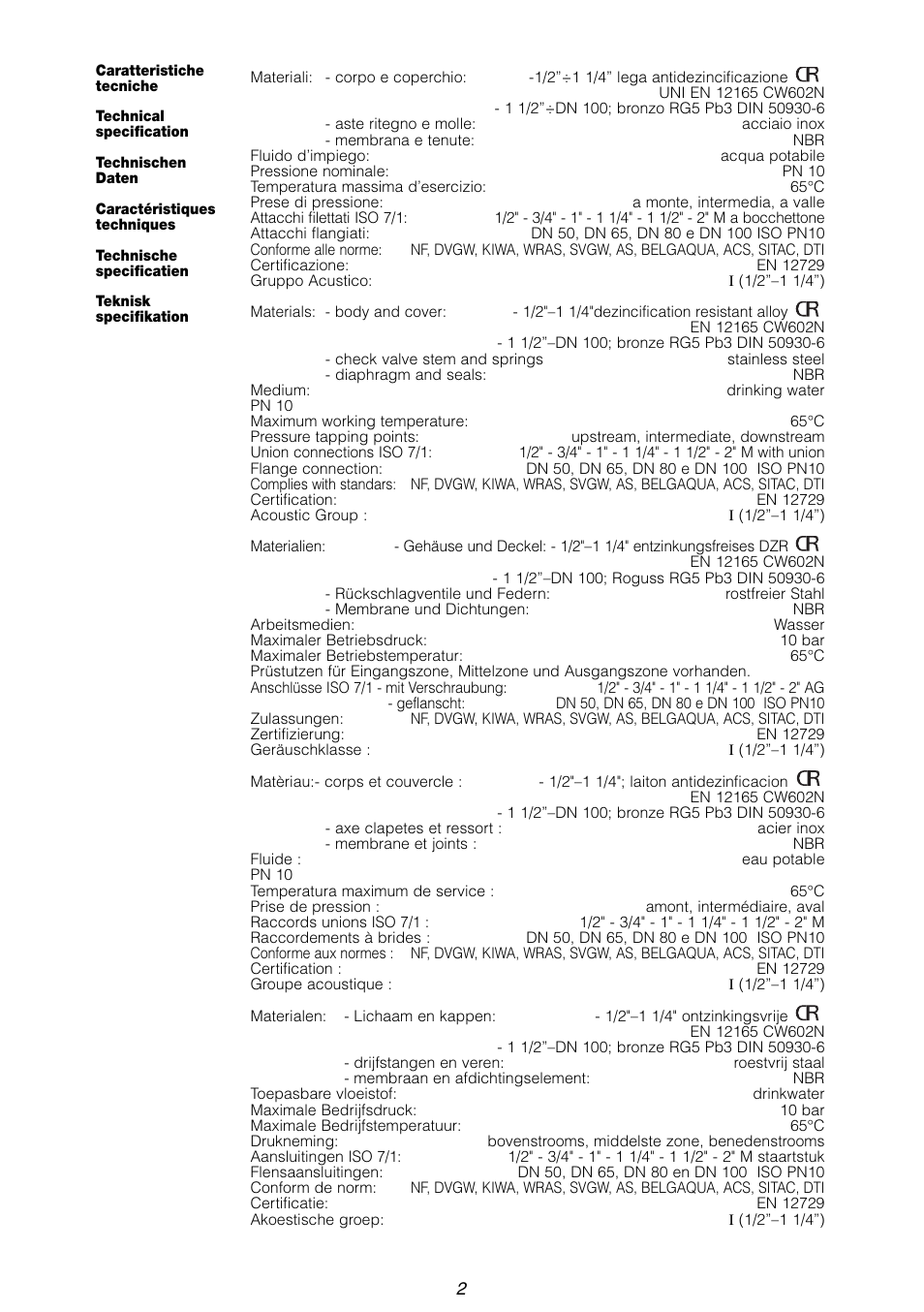 Caleffi 575 User Manual | Page 2 / 24